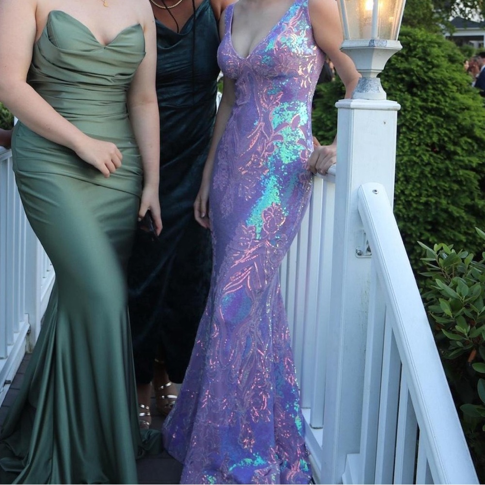 Jovani Sparkly Purple Prom Dress